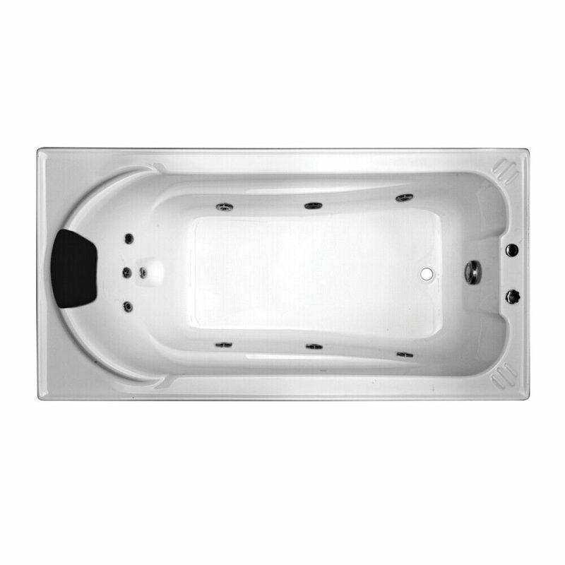 Montillo 1670*855*550mm White Acrylic Spa 10 jets Drop In Rectangle Bath Tub - Living and Bathroom