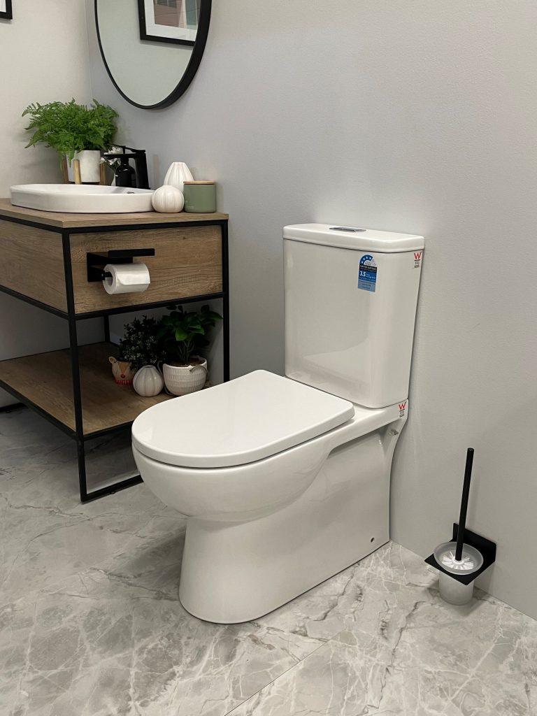 Moi Back To Wall Rimless Toilet Suite - Living and Bathroom