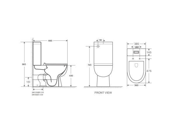 Moi Back To Wall Rimless Toilet Suite - Living and Bathroom