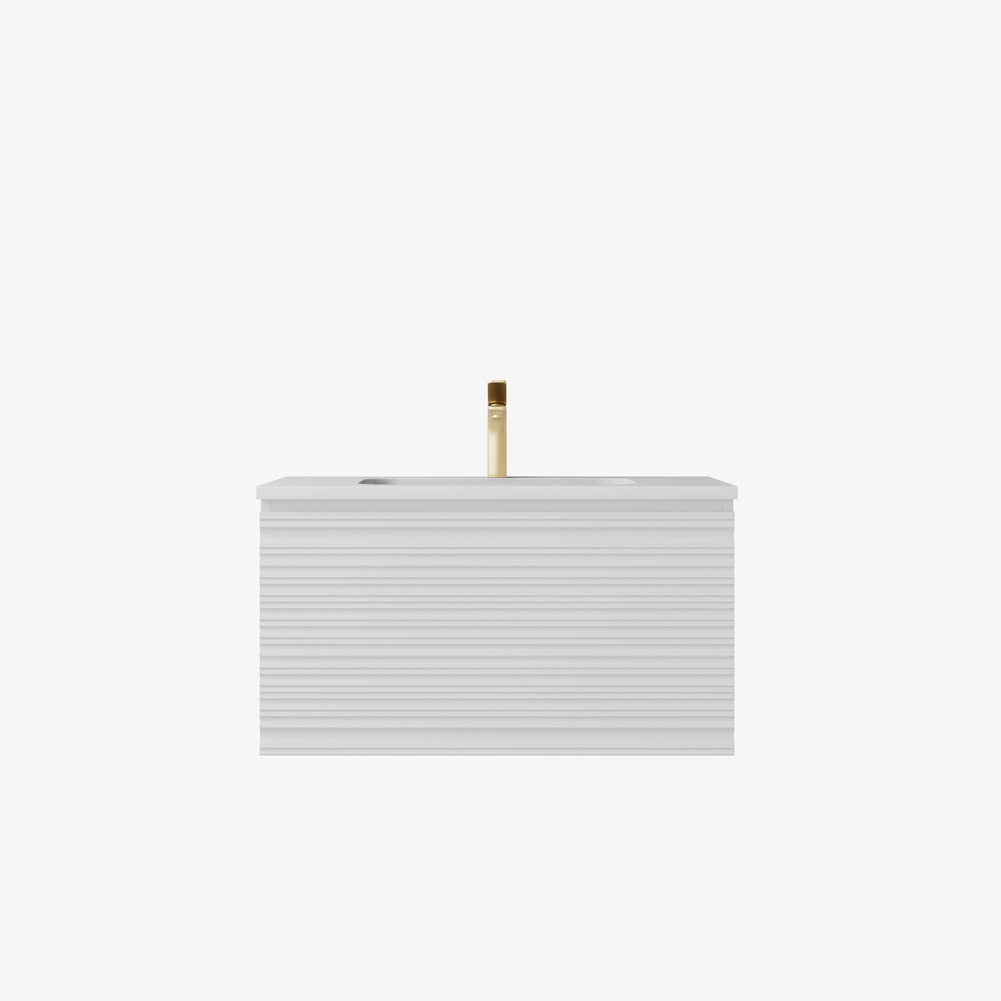 Sedona Fluted Wall Hung PVC Cabinet Matte White