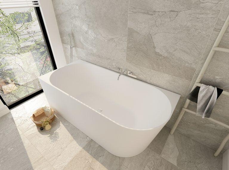 Nova 1500mm Left-Hand Corner Gloss White Bathtub - Living and Bathroom
