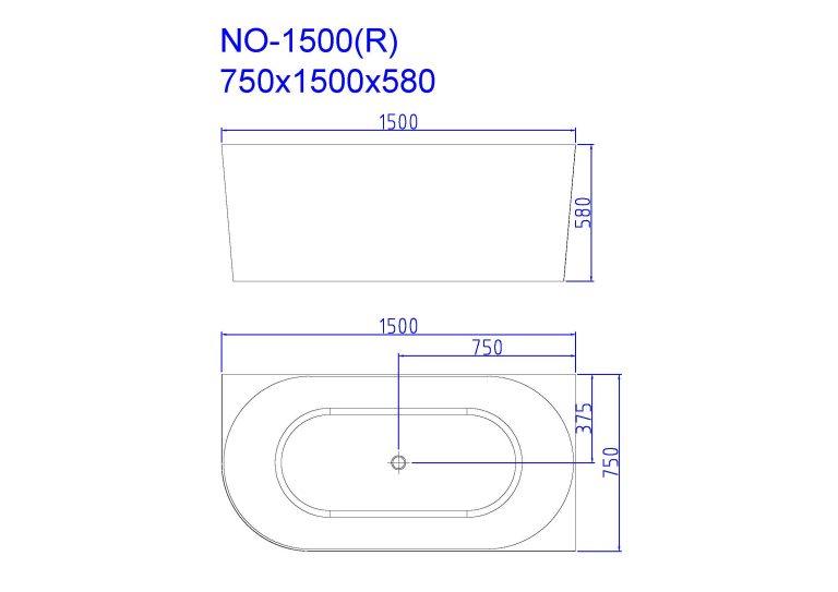 Nova 1500mm Right-Hand Corner Gloss White Bathtub - Living and Bathroom