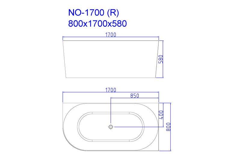 Nova 1700mm Right-Hand Corner Gloss White Bathtub - Living and Bathroom