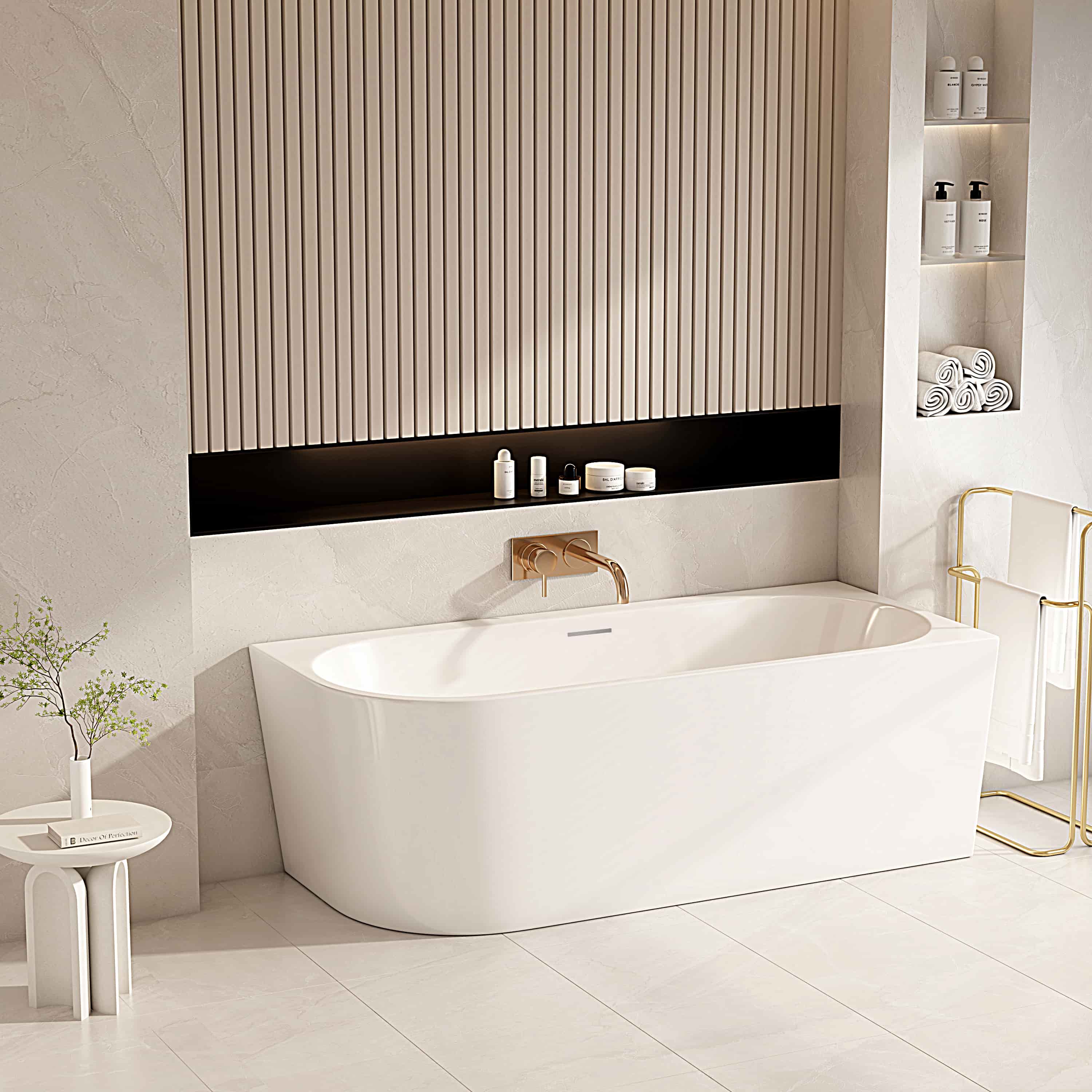Nova 1700mm Right-Hand Corner Gloss White Bathtub
