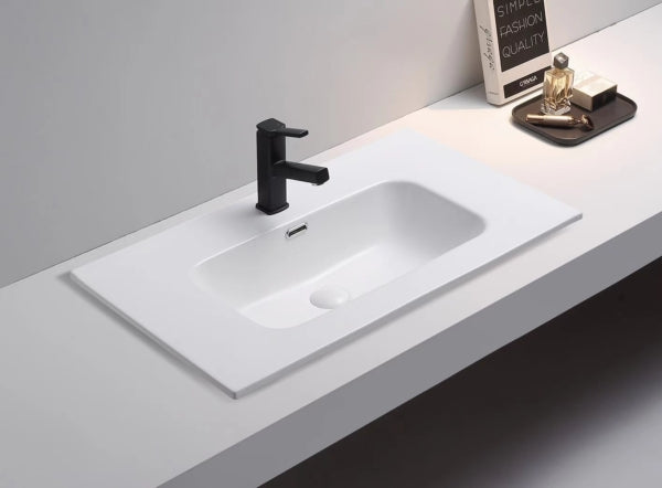 Olivia Gloss White Single Bowl Ceramic Top 910*465*170mm