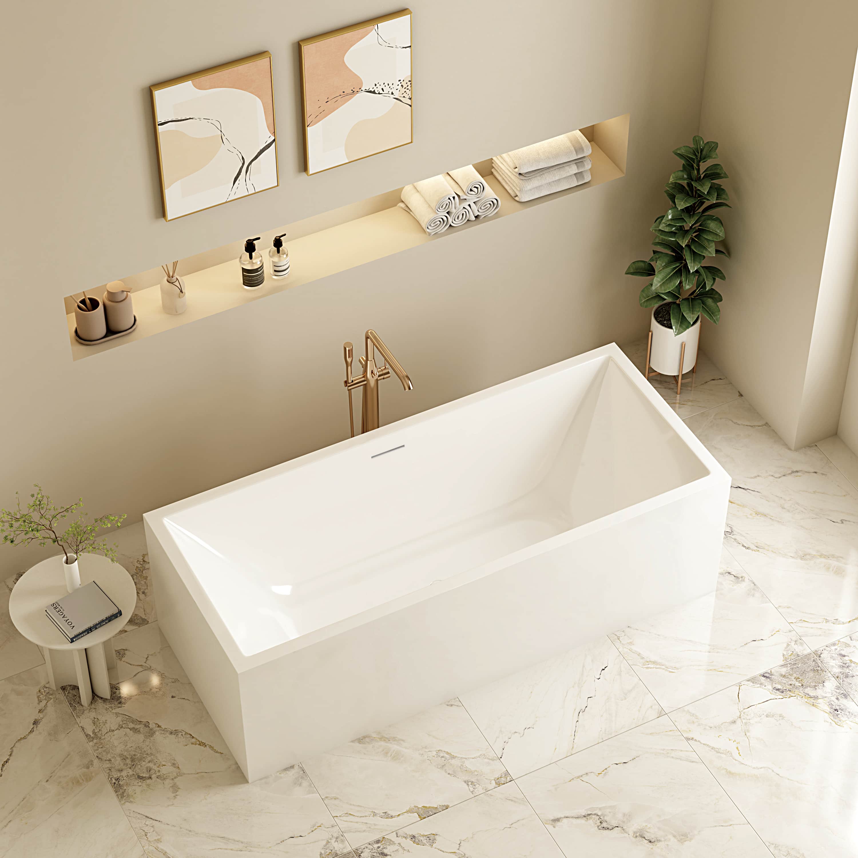 ORTA 1700mm Multi-Fix Freestanding Gloss White Bathtub