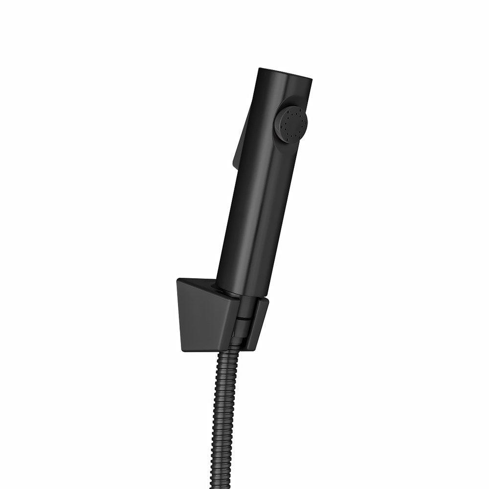 Round Black ABS Toilet Bidet Spray Kit with Stainless Steel Hose - Living and Bathroom