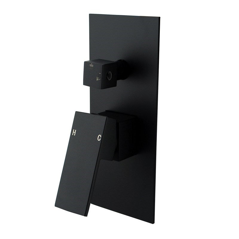 Blaze Series Black Wall Mixer with Diverter(Long Cover Plate)