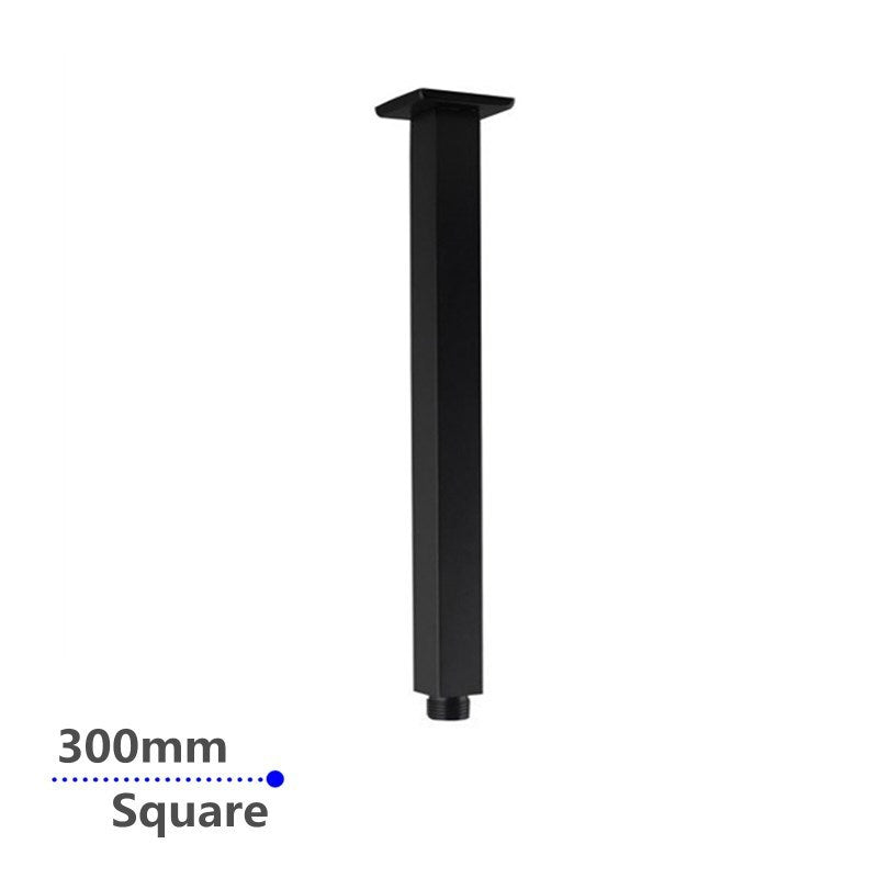 Square Black Ceiling Shower Arm 300mm