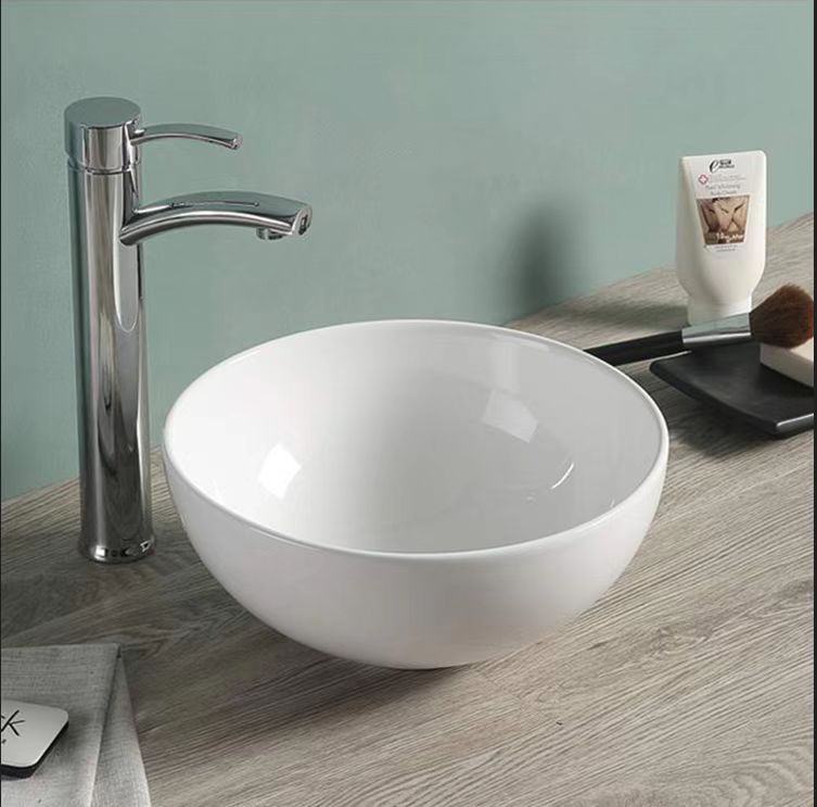 Ultra Slim Gloss White Fine Ceramic Above Counter Basin 325*325*140mm