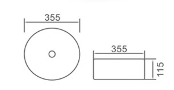 Glossy white interior with a silky silver exterior Type: Above-counter basinSize: 355 x 355 x 115 mm