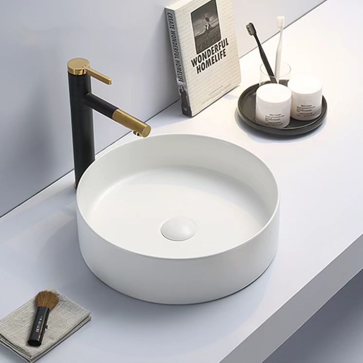 Matte white above counter basin 394*394*115mm