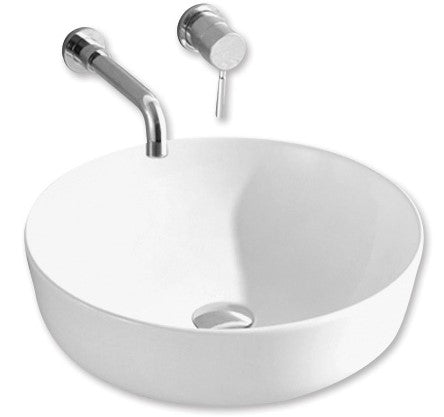 Ultra Slim Gloss White Fine Ceramic Above Counter Basin 420×420×140mm