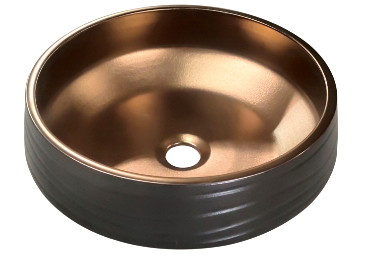 Matte and Copper Above Counter Art Basin 410*410*150mm