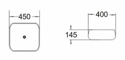 Above counter basin 450*400*145mm