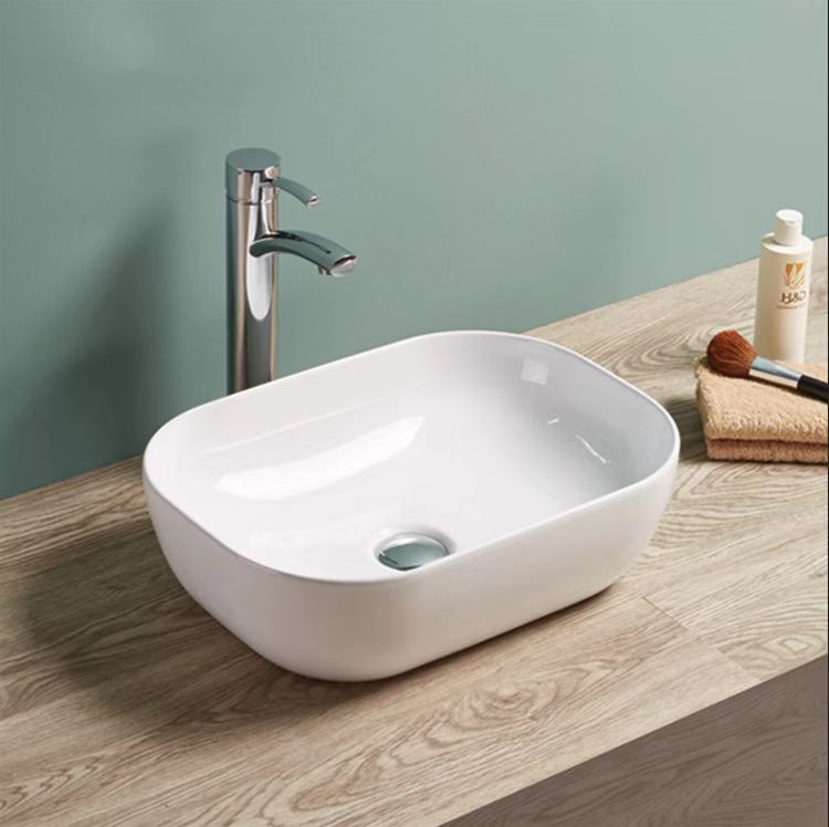 Gloss White Fine Ceramic Above Counter Basin 460 x 320 x 135 mm