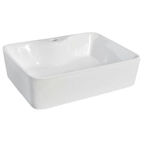 Gloss White Fine Ceramic Above Counter Basin 480 x 375 x 135 mm