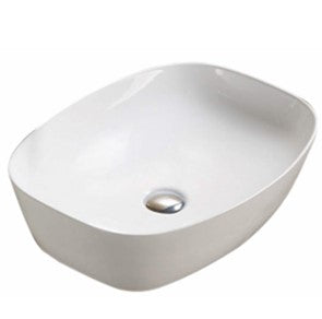 Gloss White Fine Ceramic Above Counter Basin 505 x 385 x 130 mm