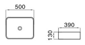 Matte White Above Counter Basin – 500×390×130mm