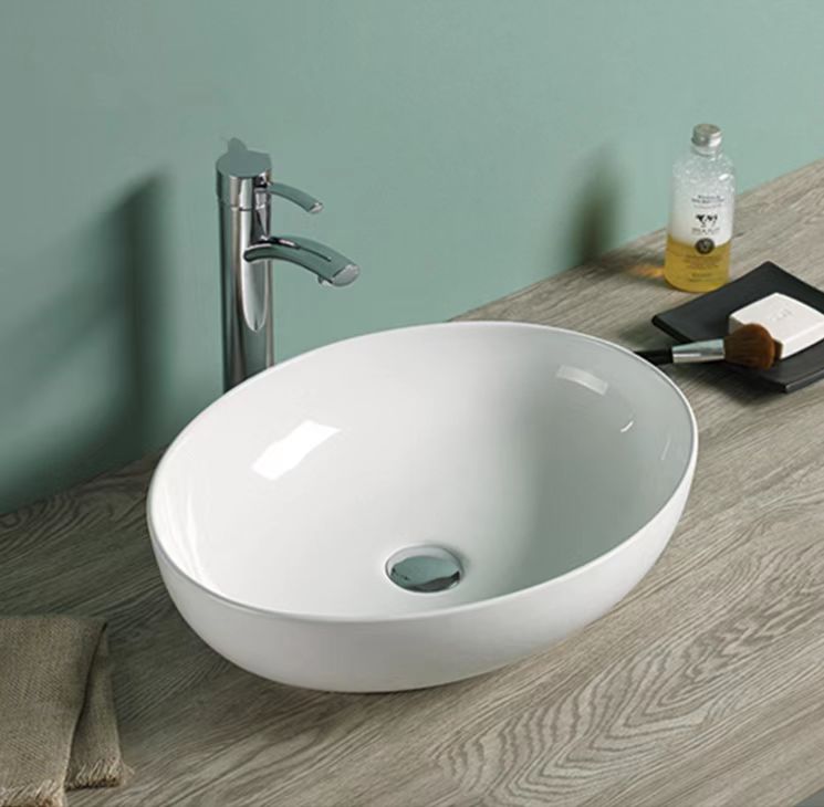 Gloss White Fine Ceramic Above Counter Basin – 520×395×130mm