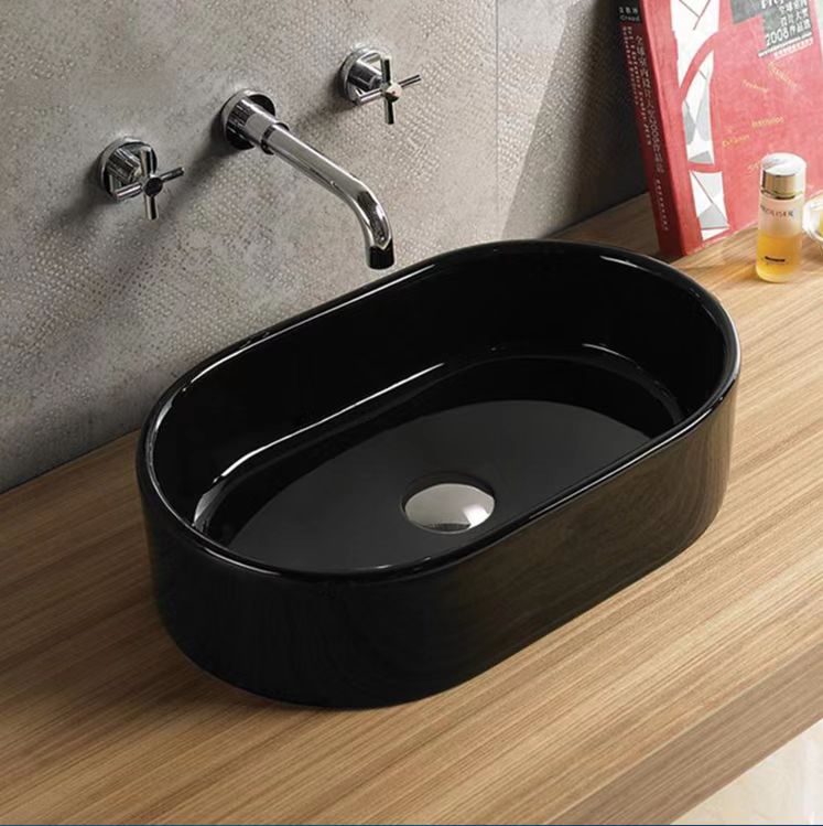 Gloss Black Above Counter Art Basin 550*350*140mm Above counter basin
