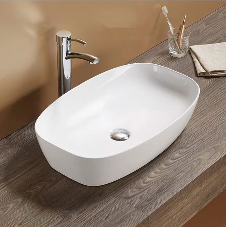 Gloss White Ceramic Above-counter basin 505 x 405 x 140 mm