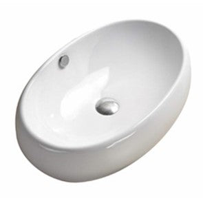 Gloss White Fine Ceramic Above Counter Basin 600 x 400 x 150 mm