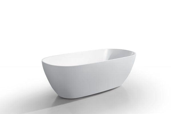 Pilato 1500mm Freestanding Gloss White Bathtub - Living and Bathroom