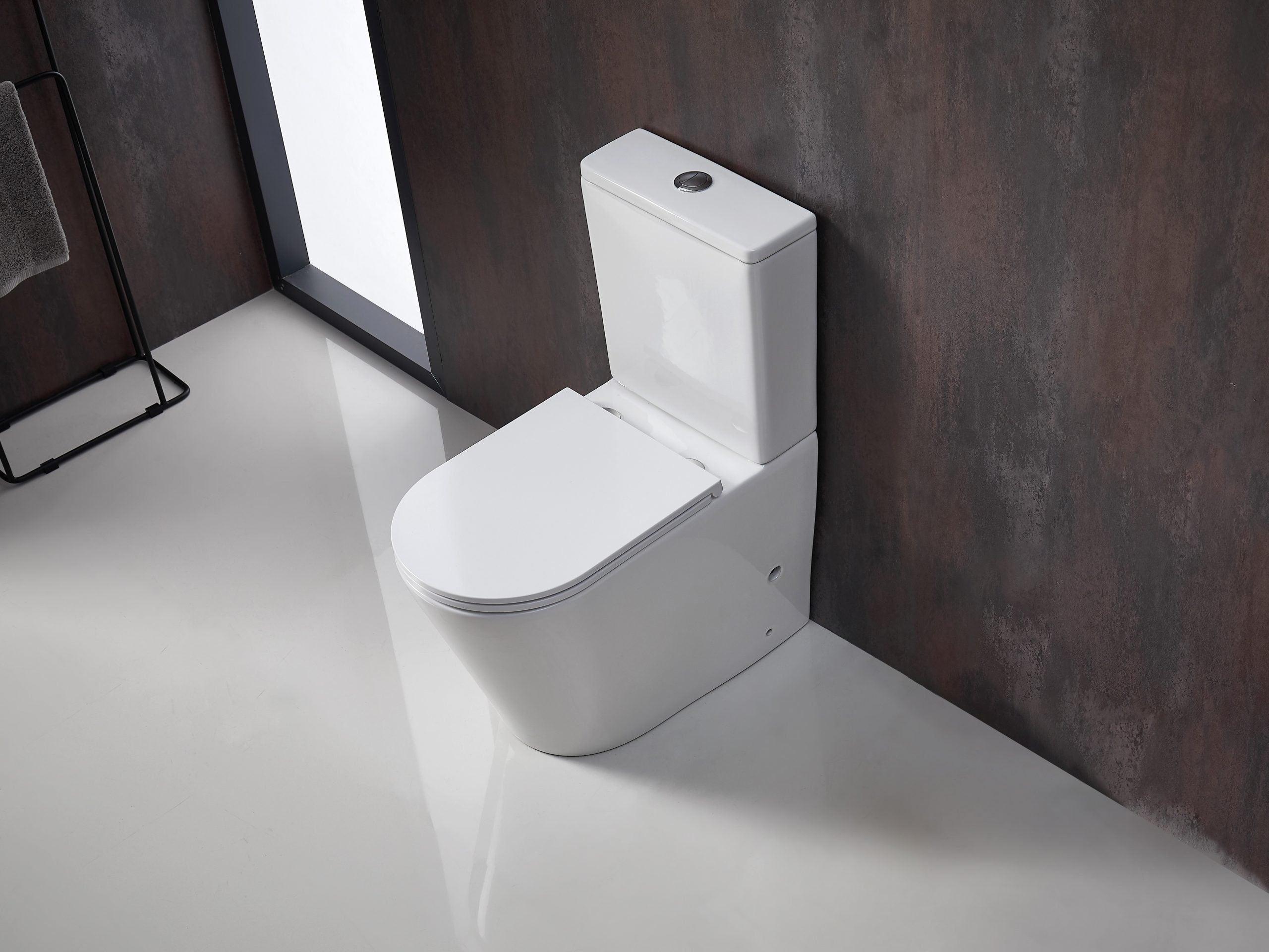 Berlin Back To Wall Quite Flush(Rimless+Tornado) Matt White Toilet Suite - Living and Bathroom