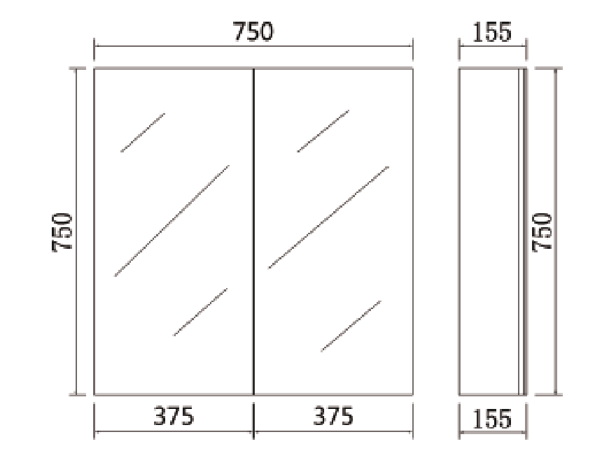 Nova Plywood Shaving Cabinet Concrete Grey