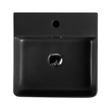 Matte Black Fine Ceramic Above Counter Basin 420*420*120mm