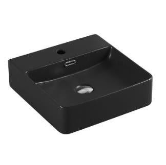 Matte Black Fine Ceramic Above Counter Basin 420*420*120mm