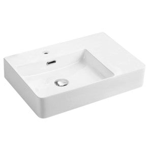 Gloss White Ceramic Wall-hung / Above-counter basin 600 x 420 x 120 mm
