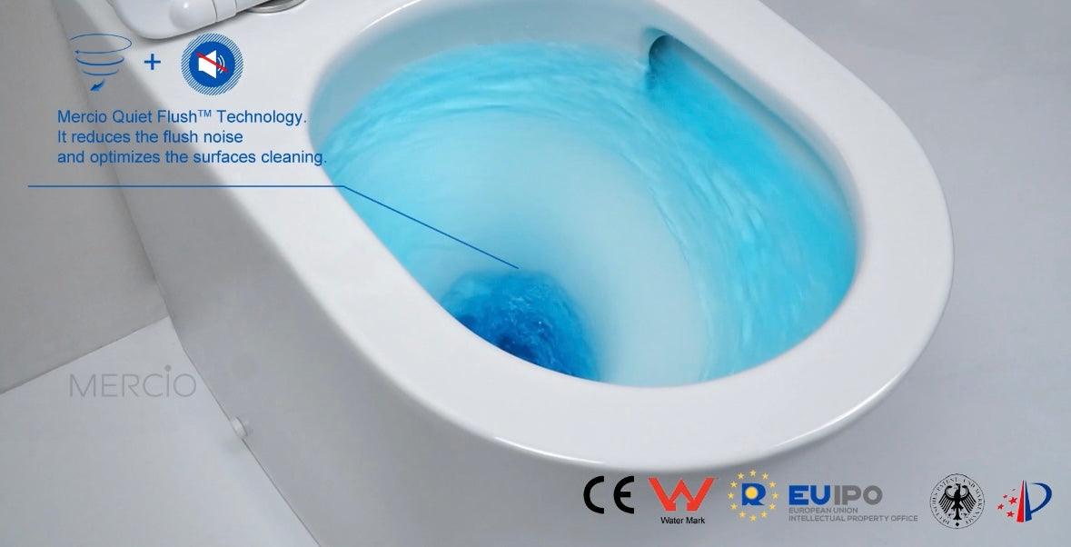 Berlin Back To Wall Quite Flush(Rimless+Tornado) Toilet Suite - Living and Bathroom