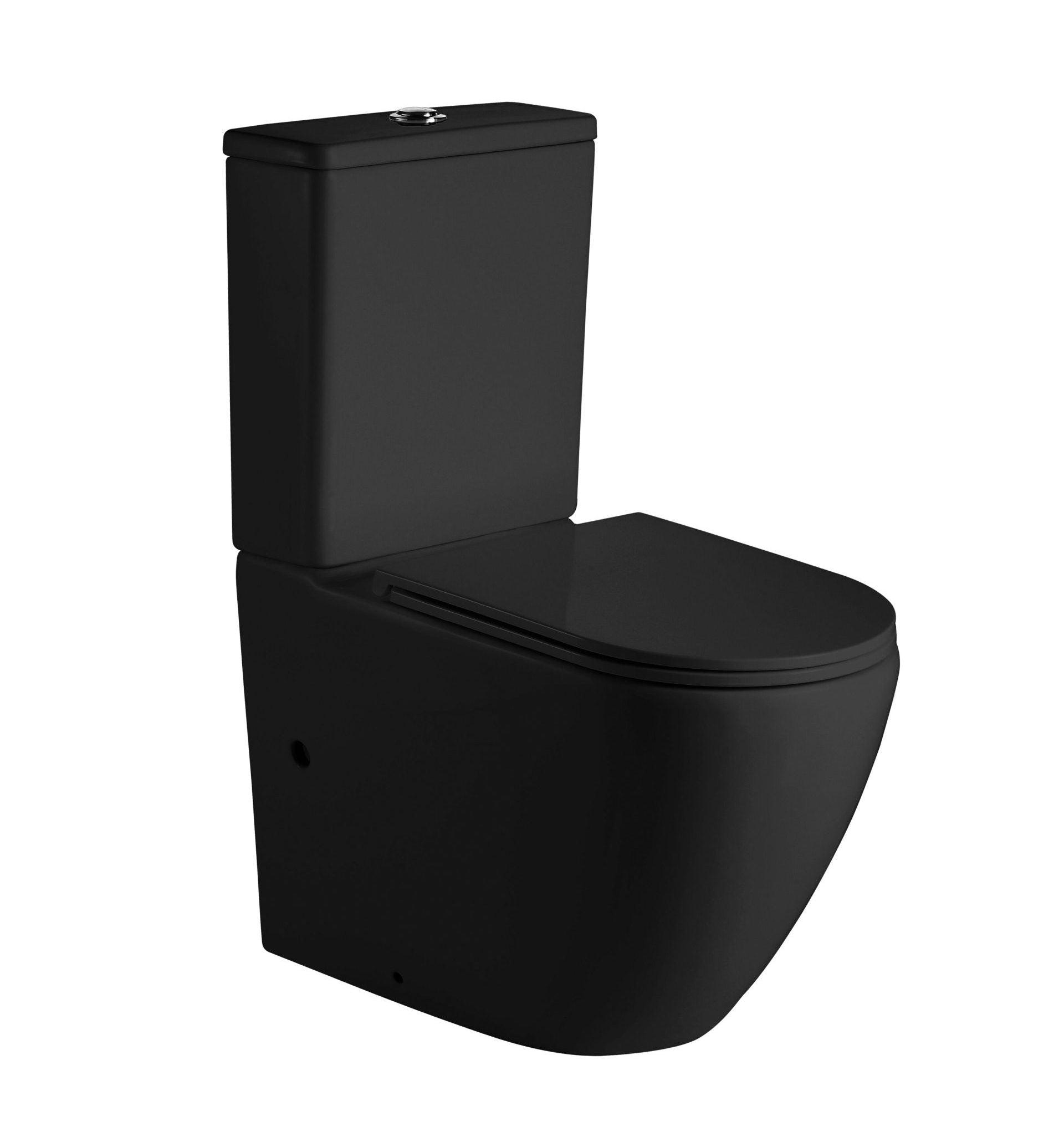 Norton Back To Wall Quite flush(Rimless+Tornado) Matt Black Toilet Suite - Living and Bathroom