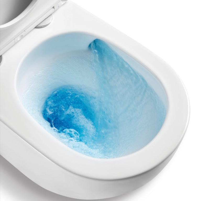 Berlin Back To Wall Quite Flush(Rimless+Tornado) Matt White Toilet Suite - Living and Bathroom