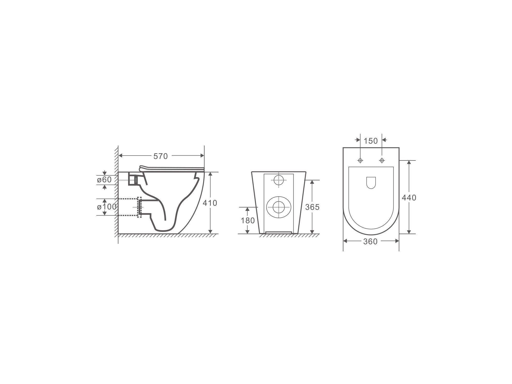 RAUL Rimless In Wall Toilet Suite Pan - Living and Bathroom