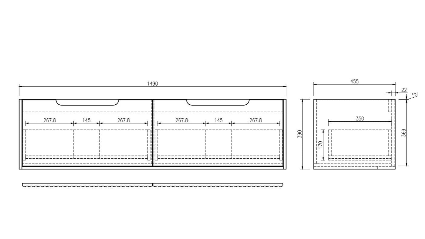 Rhea Fluted Wallhung Vanity Natural Oak