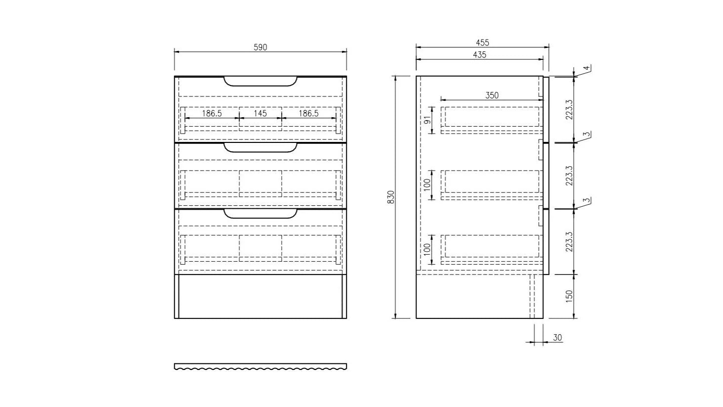 Rhea Fluted Freestanding Vanity Natural Oak