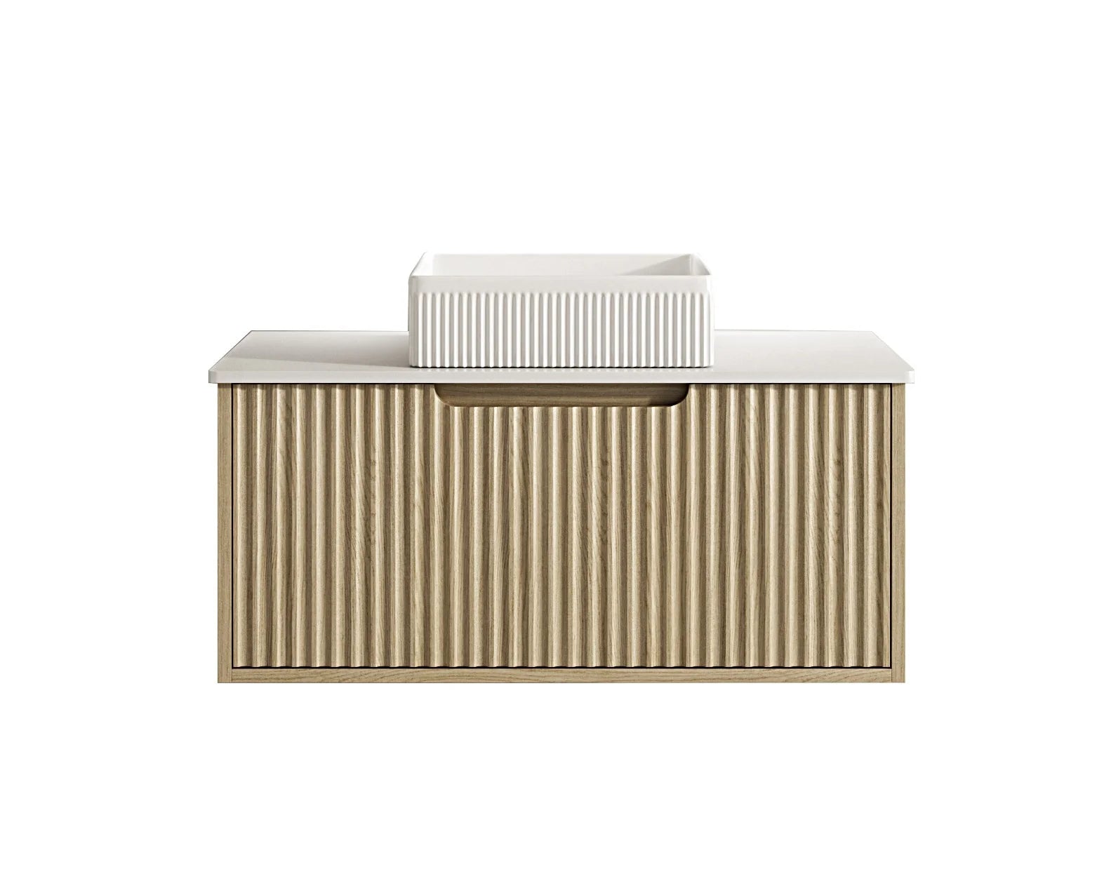 Rhea Fluted Wallhung Vanity Natural Oak