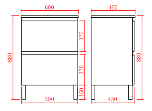 Riva PVC Freestanding Bathroom Vanity White