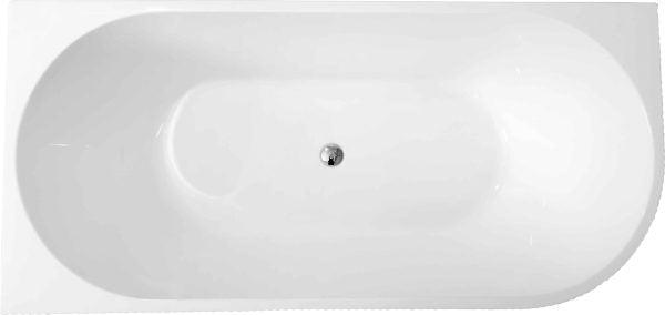 Rose 1500mm V-Groove Left-Hand Corner Matt White Bathtub - Living and Bathroom