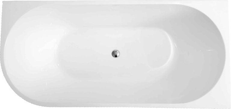 Rose 1700mm V-Groove Right-Hand Corner Matt White Bathtub - Living and Bathroom
