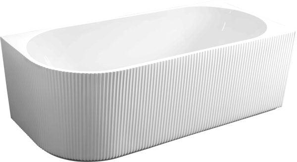 Rose 1700mm V-Groove Right-Hand Corner Matt White Bathtub - Living and Bathroom