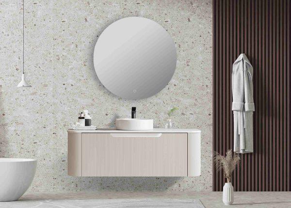 Fluted Rome Wall-hung Cabinet 1200mm Matt White - Living and Bathroom