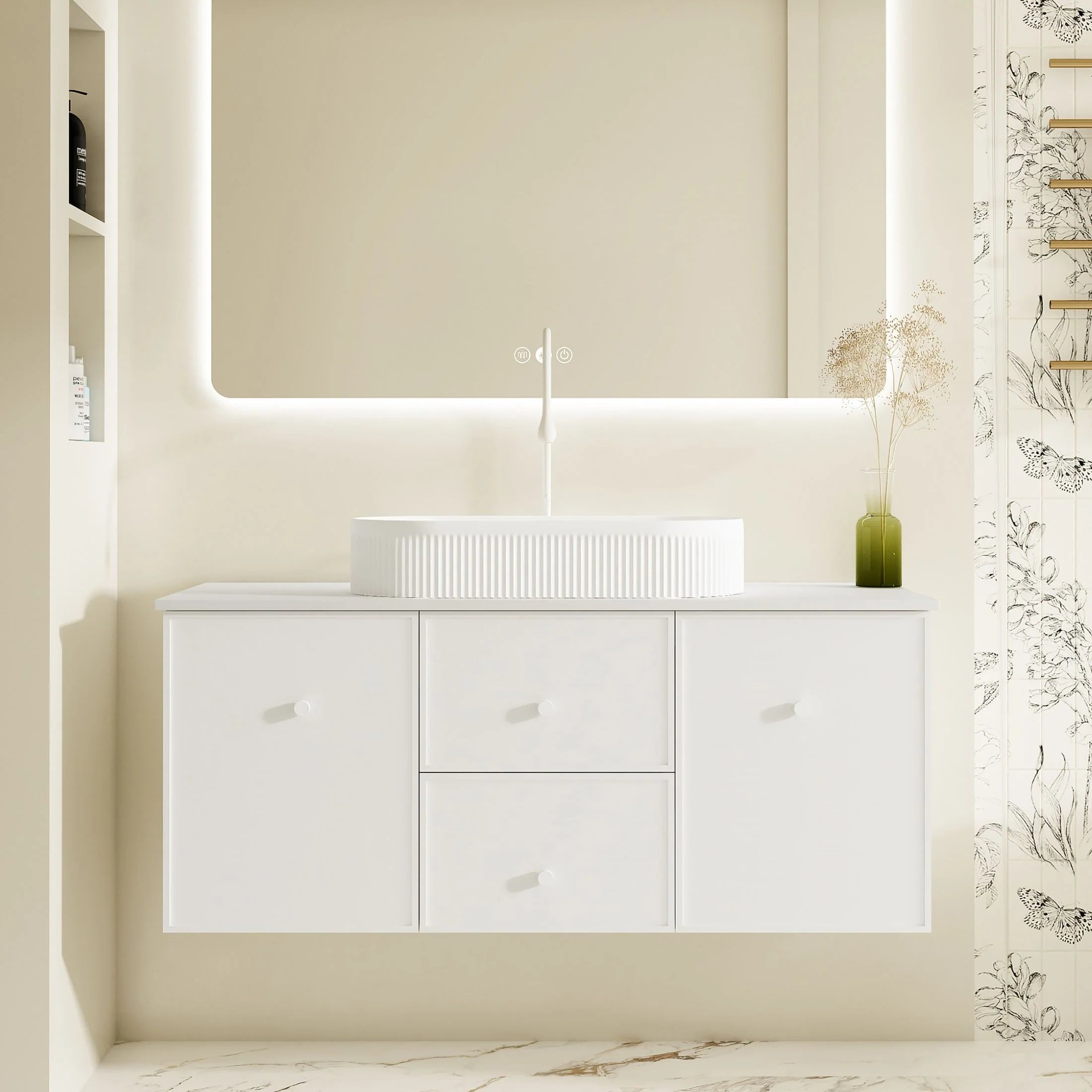 Seattle Wallhung Vanity Matte White