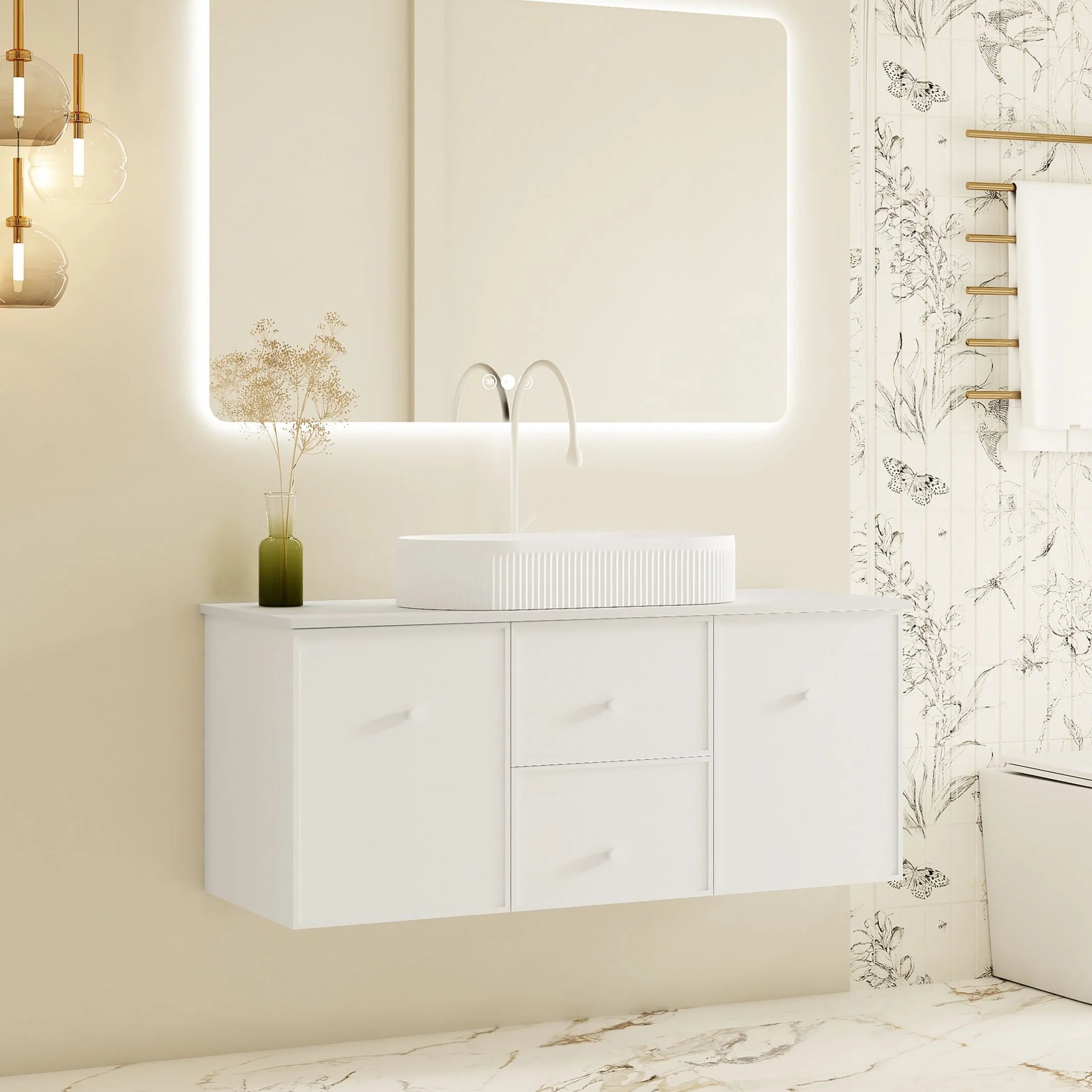 Seattle Wallhung Vanity Matte White
