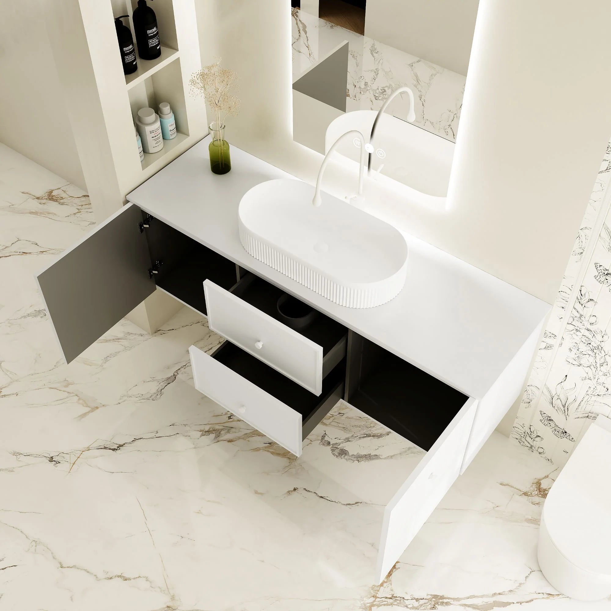 Seattle Wallhung Vanity Matte White
