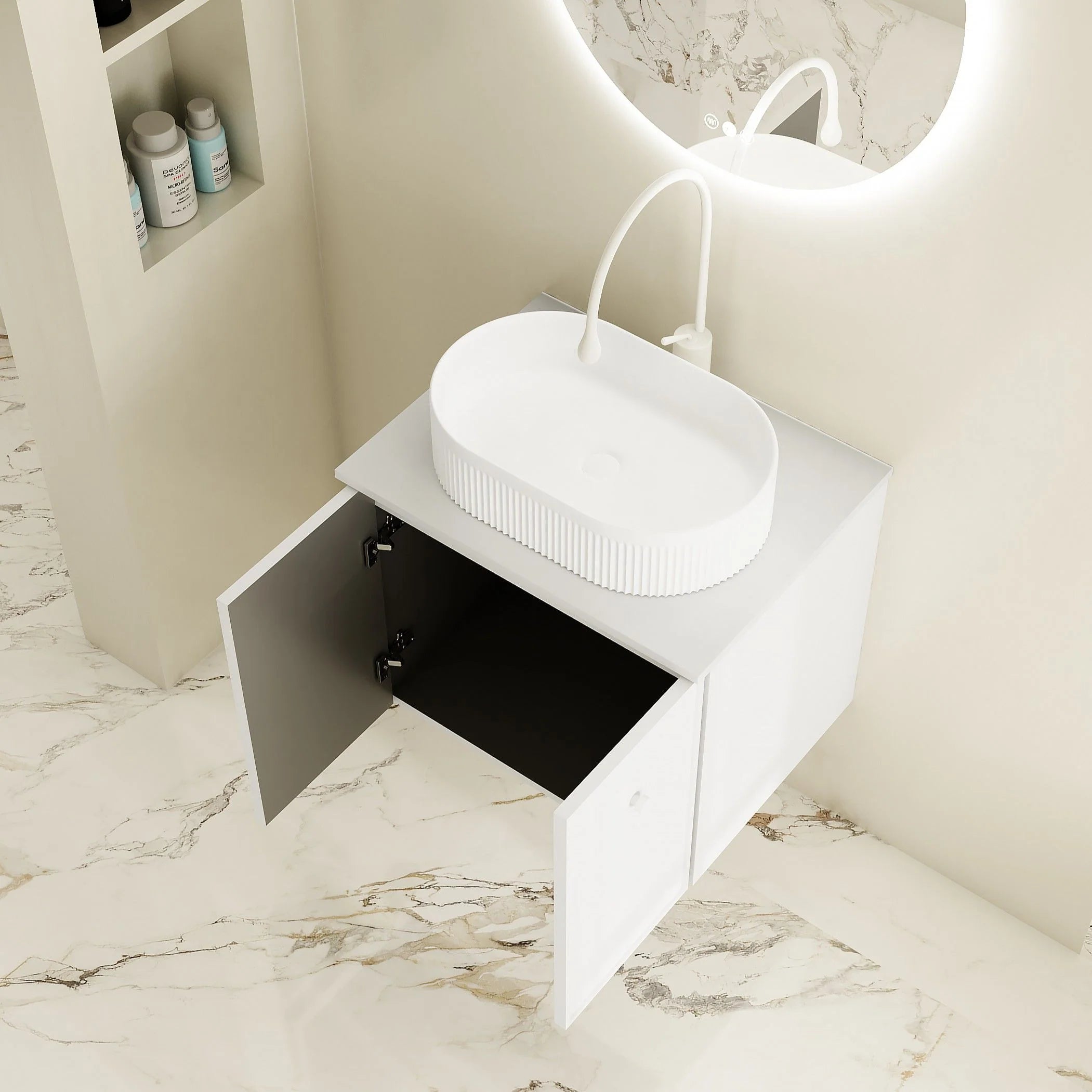 Seattle Wallhung Vanity Matte White