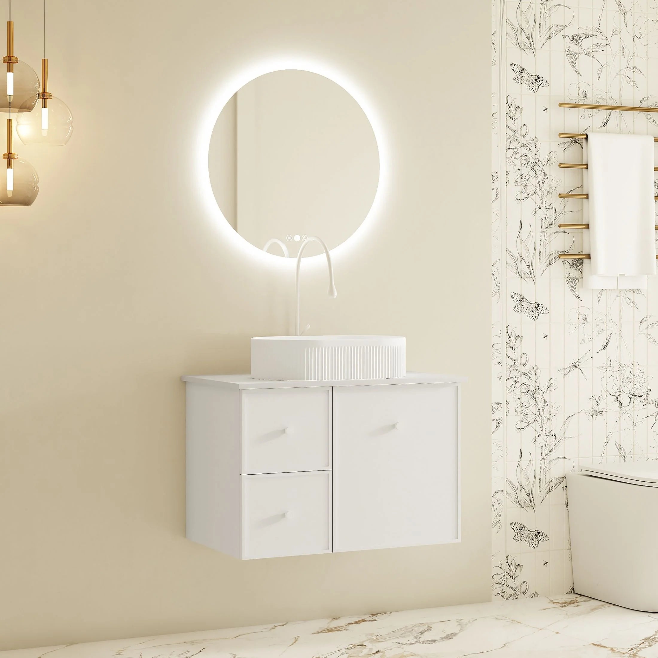 Seattle Wallhung Vanity Matte White